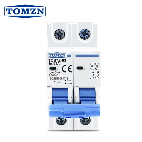 2P DC 1000V MCB 63A Solar